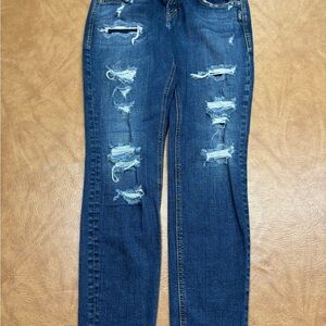 Silver Jeans Women's Distressed Suki Skinny Blue Jeans